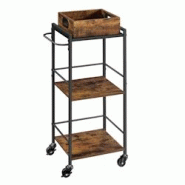 Helloshop26 - Desserte de style industriel chariot de cuisineavec plateau amovible avec pieds réglables et roulettes étagère de 12_0005298 - 300022 Helloshop26 - Desserte de style industriel chariot de cuisineavec plateau amovible avec pieds réglables et roulettes étagère de 12_0005298 - 300022