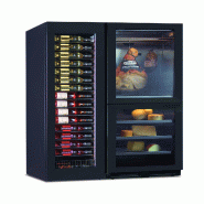 KLIMAITALIA Réfrigérateur combiné 3 zones : vins/charcuteries/fromages. 112 bouteilles. Barres crochets pour charcuteries. Éclairage LED. Dim. (Lx
