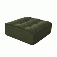 Oviala Business Pouf en velours 80 x 75 x 32 cm vert - vert polyester 115118