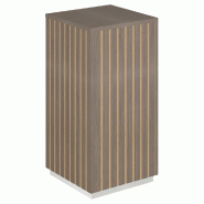 Podium 1 porte push-pull Vertigo T03 MDF naturel et noyer foncé 45x45x90cm