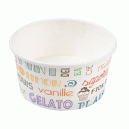 Pot à glace en carton Parole 150ml Ø8,5x4,5cm - par 2000