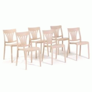 RATTATAN Set 6 Chaises en polypropylène avec fibre de verre empilables pour extérieur et jardin, bar et restaurant, cuisine design moderne - GINA - RATTATAN Set 6 Chaises en polypropylène avec fibre de verre empilables pour extérieur et jardin, bar et restaurant, cuisine design moderne - GINA -