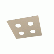 Top light Plafonnier carré Toplight Area 4 lumières avec culot GX53, structure couleur sable, design moderne 40x40x3cm - beige 8056039149663