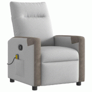 VidaXL Fauteuil de massage inclinable gris nuage tissu Modèle Tavelion - 8721158657879