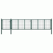 Vidaxl portail de jardin acier 500 x 100 cm vert 144317