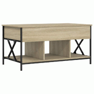 VidaXL Table basse chêne sonoma 100x55x50cm bois d'ingénierie et métal Modèle Prestige Plus - 845337