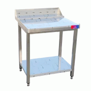 - Table d'entrée droite pour lave-vaisselle type dôme en acier inoxydable avec 1 Bistrot 750 x750x850+ 100 mm Industriel avec pieds - gf1158