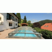 Abri piscine bas Limone Slim - télescopique - verre feuilleté sécurité - cadre discret - RAL 9007 gris métallisé_1