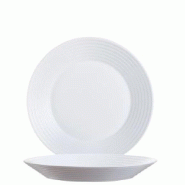 Arcoroc - Stairo assiette blanche creuse verre Opal diamètre 23,5 cm - Lot de 6 - blanc verre 050003