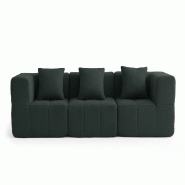 Canapé droit modulaire MILYSOFA SOFABULOUS 3 places Tissu fine bouclette Vert foret - MS-BULOUS-3-GF Canapé droit modulaire MILYSOFA SOFABULOUS 3 places Tissu fine bouclette Vert foret - MS-BULOUS-3-GF