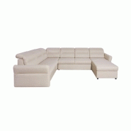 CANAPÉ PANORAMIQUE MODULABLE CONVERTIBLE AVEC COFFRE GARDEN BEIGE