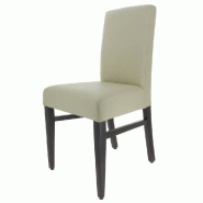 Chaise d'intérieur Séville en bois tapissée d'un simili cuir beige - par 2