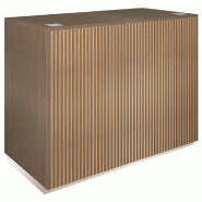 Comptoir Vertigo T01 avec tiroir MDF naturel et noyer foncé 120x60x93cm