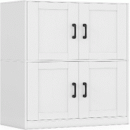 COSTWAY Armoire de cuisine avec 4 portes et étagères, buffet en bois polyvalent, 60 x 30 x 110 cm, blanc - blanc Bois manufacturé VH34172IT