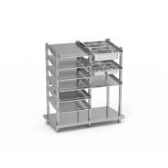 Distributeur sur pied pour pains, couverts, verres et plateaux - 7+4 emplacements - SPDG