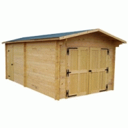 Garage simple bois / 24.23 m² / toit double pente / porte battante / 3.65 x 6.64 x 2.72 m