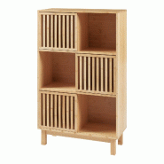Helloshop26 - Bibliothèque polyvalente etagère 126 x 76 x 33 cm bambou naturel 03_0009003 - Bambou 3000224464500