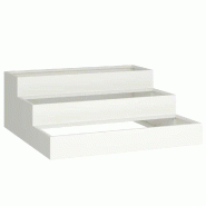 Helloshop26 - Cache-pot de jardin moderne 90 x 90 x 35 cm durable finition épurée en acier laminé à froid blanc 02_0052049 - blanc métal 3000237221374