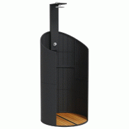 Helloshop26 - Douche d'extérieur 100 x 100 x 241,5 cm poly rotin bois acacia noir 02_0042016 - noir métal 3000213591026