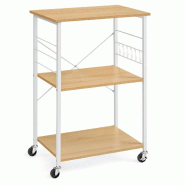 Helloshop26 - Étagère de cuisine desserte chariot de service à 3 niveaux oour four à micro-ondes mini four grille-pain cadre 12_0005676 - 30002231