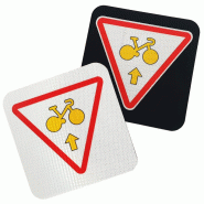 Panonceau M12 - Autorisation conditionnelle franchissement pour cyclistes - Feu rouge - 7 variations Panonceau M12 - Autorisation conditionnelle franchissement pour cyclistes - Feu rouge - 7 variations