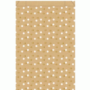 Pochettes cadeau kraft pois or et blanc 18x6x35cm  - par 150