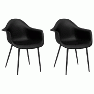 VidaXL Chaises à manger lot de 2 noir PP Modèle Floriane Plus - 338076