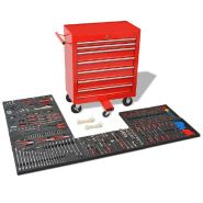 Vidaxl chariot à outils pour atelier avec 1125 outils acier rouge 142248