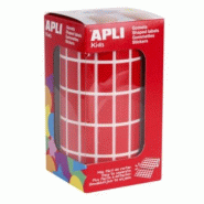 Apli 3540 gommettes rectangulaires, 20x10 mm, en rouleau, coloris rouge - 8410782048855
