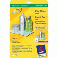AVERY 250 étiquettes Laser polypro transparent brillantes, format 96 x 50,8 mm (25 feuilles A4 / cdt) - 4004182252659