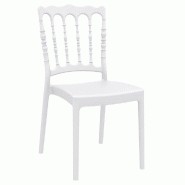 Chaise empilable de réception Napoléon en polypropylène blanc