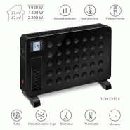Convecteur avec ventilation électrique monophasé noir TCH 2311 E - TROTEC - 1410000551 Convecteur avec ventilation électrique monophasé noir TCH 2311 E - TROTEC - 1410000551