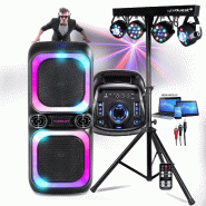 Enceinte autonome Sono DJ 600W Madison NASH60 - Eclairage LED, Bluetooth, USB, micro, Lumière, soirées Anniversaires Fêtes - 3666638046529