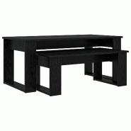 Ensemble de tables basses 2 pcs Chêne noir Bois d'ingénierie Modèle Orion Master Industriel - 8721364489110