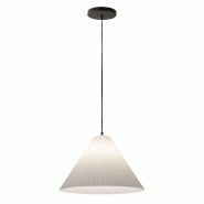 Fabas Luce Suspension Conique, Métal Et Plastique Végétal, Douille E27, Ip20, Blanc, Diamètre 315 Mm. Luminaire Design Moderne Idéal Pour Votre D