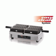 Gaufrier simple à ouverture à 180° - Basculement gauche-droite - Châssis inox - Régulation thermostatique jusqu'à 300°C Gaufrier simple à ouverture à 180° - Basculement gauche-droite - Châssis inox - Régulation thermostatique jusqu'à 300°C