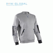 Pull de travail gris - coton et polyester - coudes renforcés Oxford - 1 poche - HATO COVERGUARD_0