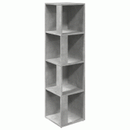 Helloshop26 - Armoire d'angle moderne rangement 33 x 33 x 132 cm finition élégante en bois d'ingénierie gris béton 02_0047975 - gris Bois massif 3