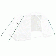 Helloshop26 - Serre tente abri plante fleur légumes avec cadre en acier 6 m² 3 x 2 x 2 m blanc 02_0044609 - 3000220232738