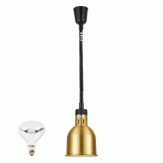 Lampe chauffante infrarouge "CLOCHE" suspendue réglable en hauteur Or (Ampoule blanche) PREMIUM - GOLDINOX - doré aluminium 3701770844470