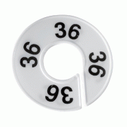 Séparateur de taille T36 - par 10 - Plastique Blanc et Noir - Trou intérieur Ø 4 cm