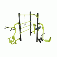 Station Combo 3-10 - Agrès extérieurs modulables avec barre poignée, TRX, espalier, pull, chest press et leg press Station Combo 3-10 - Agrès extérieurs modulables avec barre poignée, TRX, espalier, pull, chest press et leg press