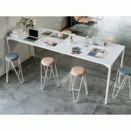 Table de réunion haute Armando de MIDJ 100% métal blanc Table de réunion haute Armando de MIDJ 100% métal blanc
