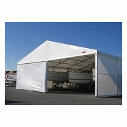 Tente de stockage fermée abristock / structure fixe en aluminium / couverture en pvc / ancrage au sol avec platine