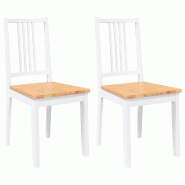 VidaXL Chaises à manger 2 pcs blanc bois massif caoutchouc Modèle Orion Edge Pro - 4102399