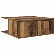 VidaXL Table basse Vieux bois 80 x 80 x 31 cm Bois d'ingénierie Modèle Polaris Ovale - 875486