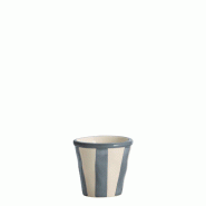 Zafferano Lot De 6 Petits Verres Collection Lido Modèle Righe En Céramique Artisanale Faite À La Main Couleur Gris Pour Café Et Dessert Made In It