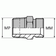 Adaptateur droit mâle NPT x mâle DIN - Cône 60° - 1"1/2' , 48.05 , 52X150