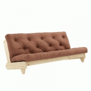 BANQUETTE CONVERTIBLE FRESH PIN COLORIS BRUN ARGILE COUCHAGE 140*200 CM.