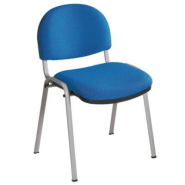 Chaise réunion et visiteur Prima - Tissu rembourré - Bleu - Pieds Alu - lot de 4 Chaise réunion et visiteur Prima - Tissu rembourré - Bleu - Pieds Alu - lot de 4